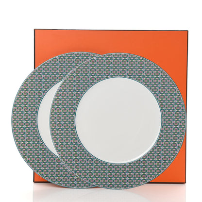 Hermes Porcelain Tie Dinner Plate Set of 2 6 of 6