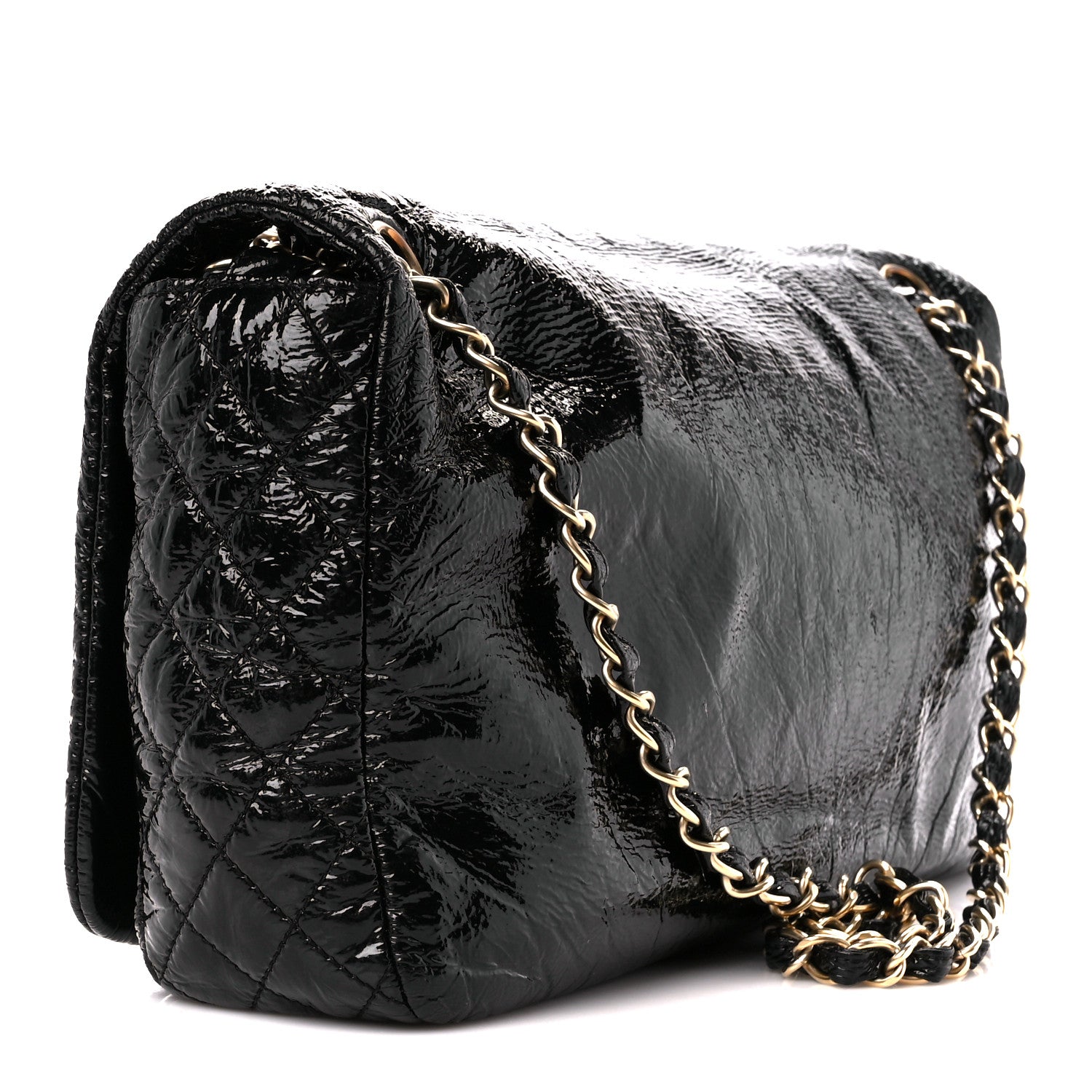 Chanel Vinyl Medium Rock and Chain Flap Black Black 3 of 11