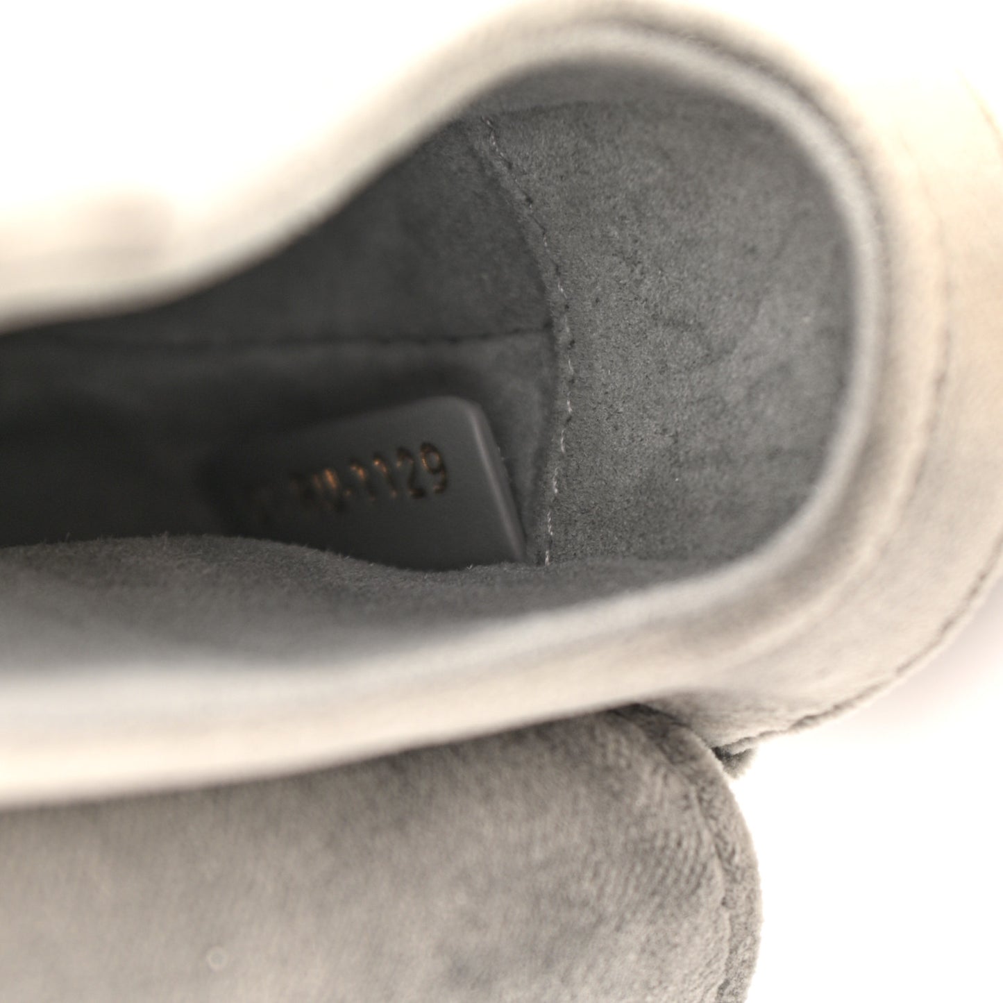 Velvet Crystal Mini Saddle Bag Grey