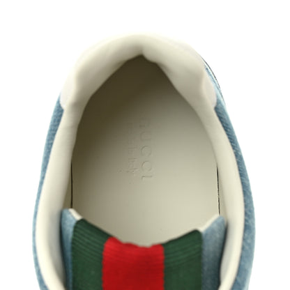Gucci New Denim Delave GG Monogram Womens Re-Web Sneakers 40 Light Blue Royale 7 of 9