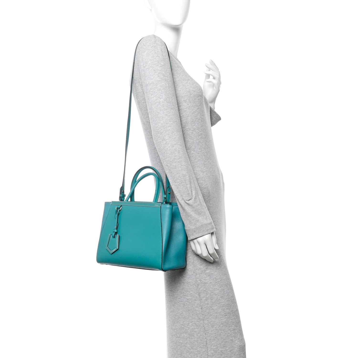 Fendi Vitello Elite Flamingo Petite 2Jours Tote Lago 2 of 10