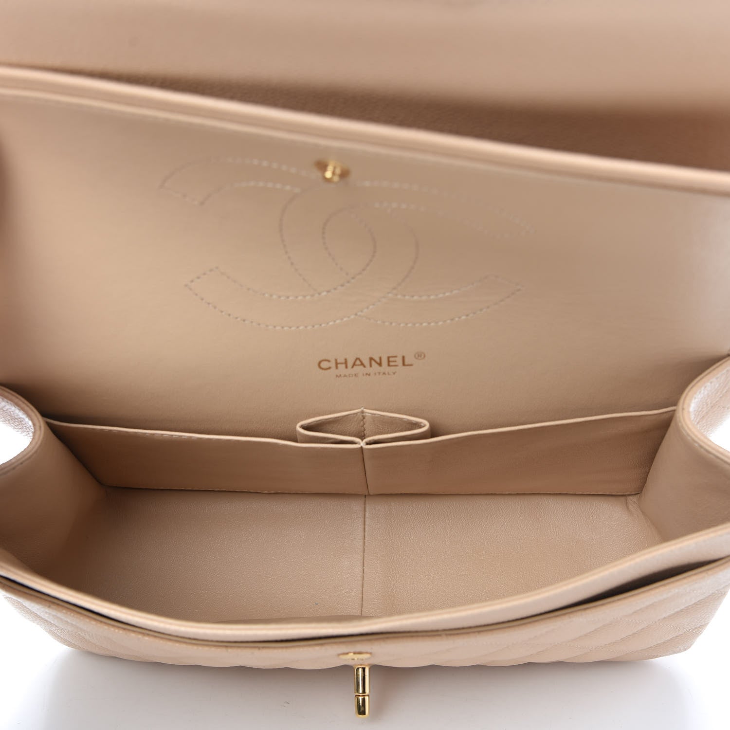 Chanel Caviar Quilted Jumbo Double Flap Beige Clair 5 of 11