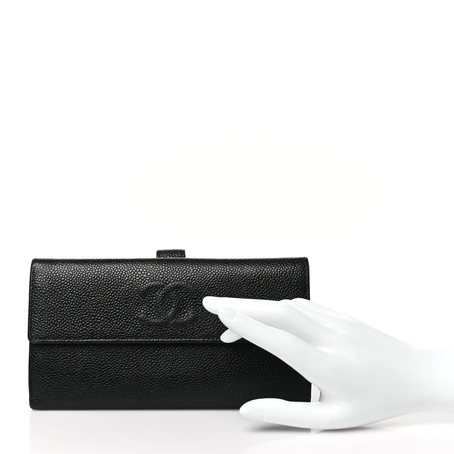 Caviar Timeless CC French Long Wallet Black