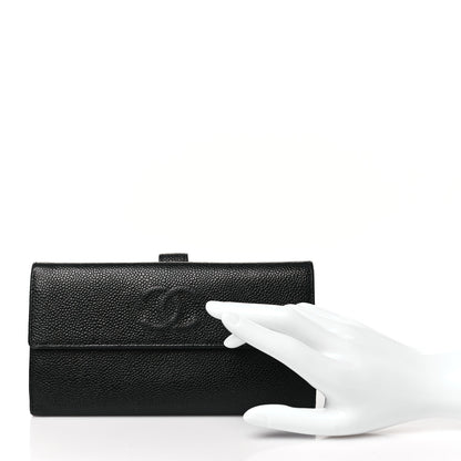 Chanel Caviar Timeless CC French Long Wallet Black 2 of 8