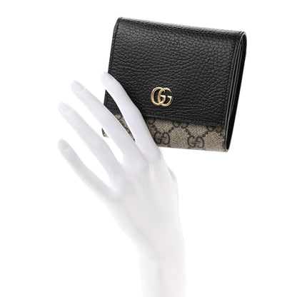 Gucci Dollar Calfskin GG Supreme Monogram Medium GG Marmont Wallet Black Beige Ebony 2 of 7