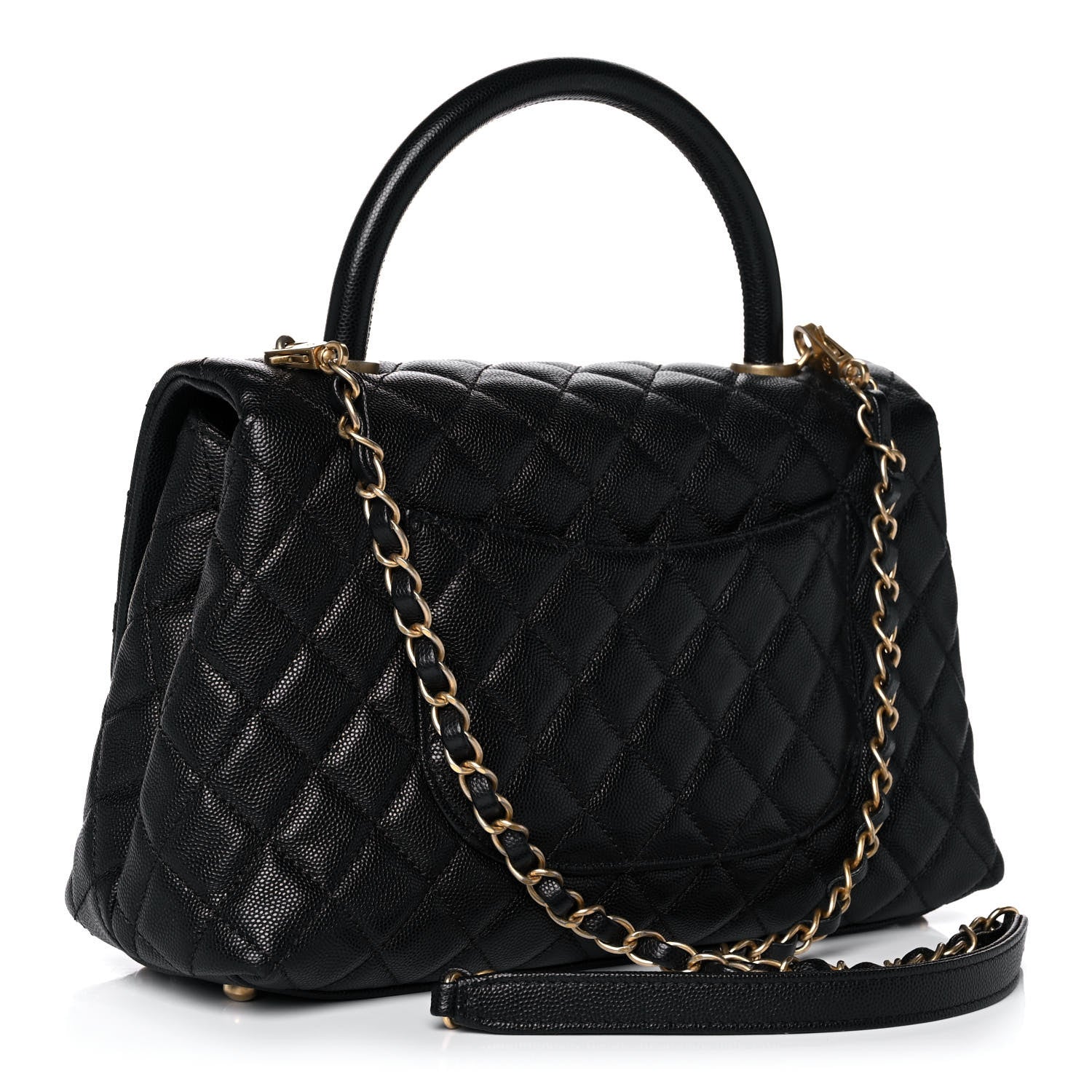 Chanel Caviar Quilted Small Coco Handle Flap Black 3 of 13