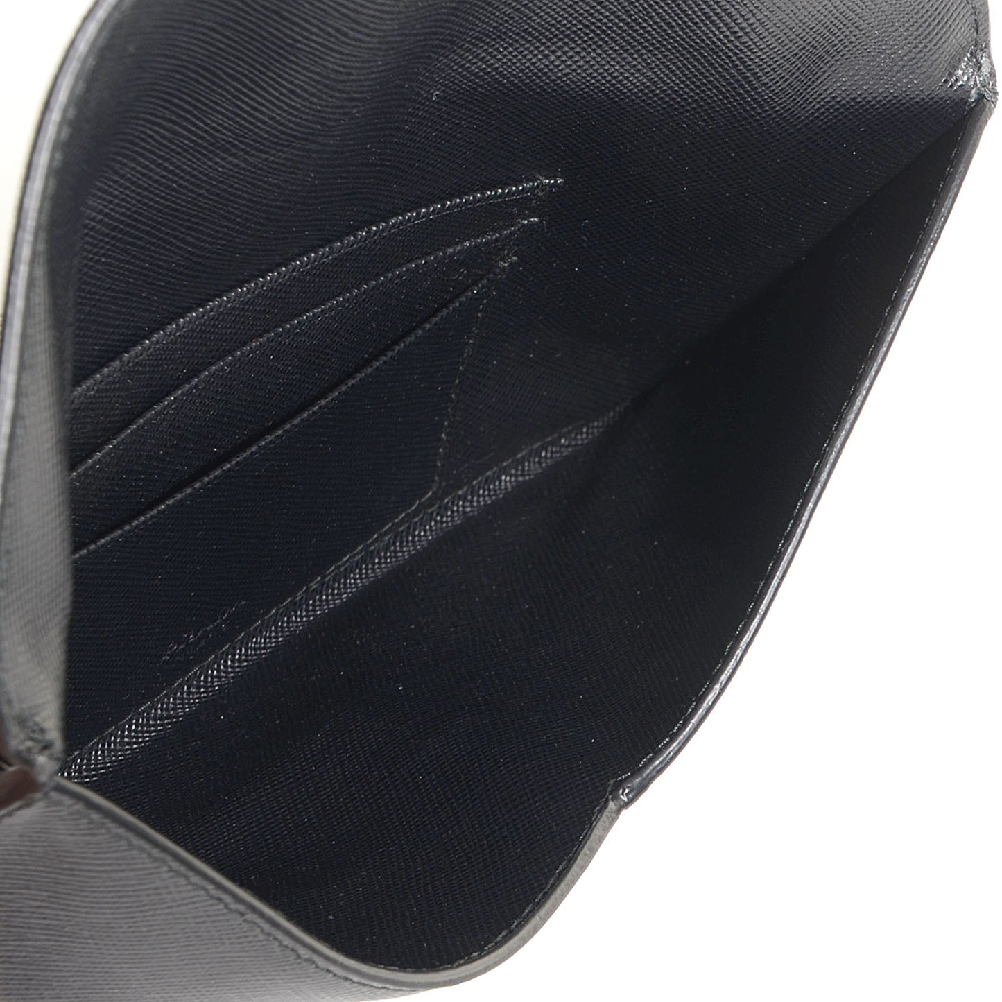 Saffiano Metal Envelope Wallet Black