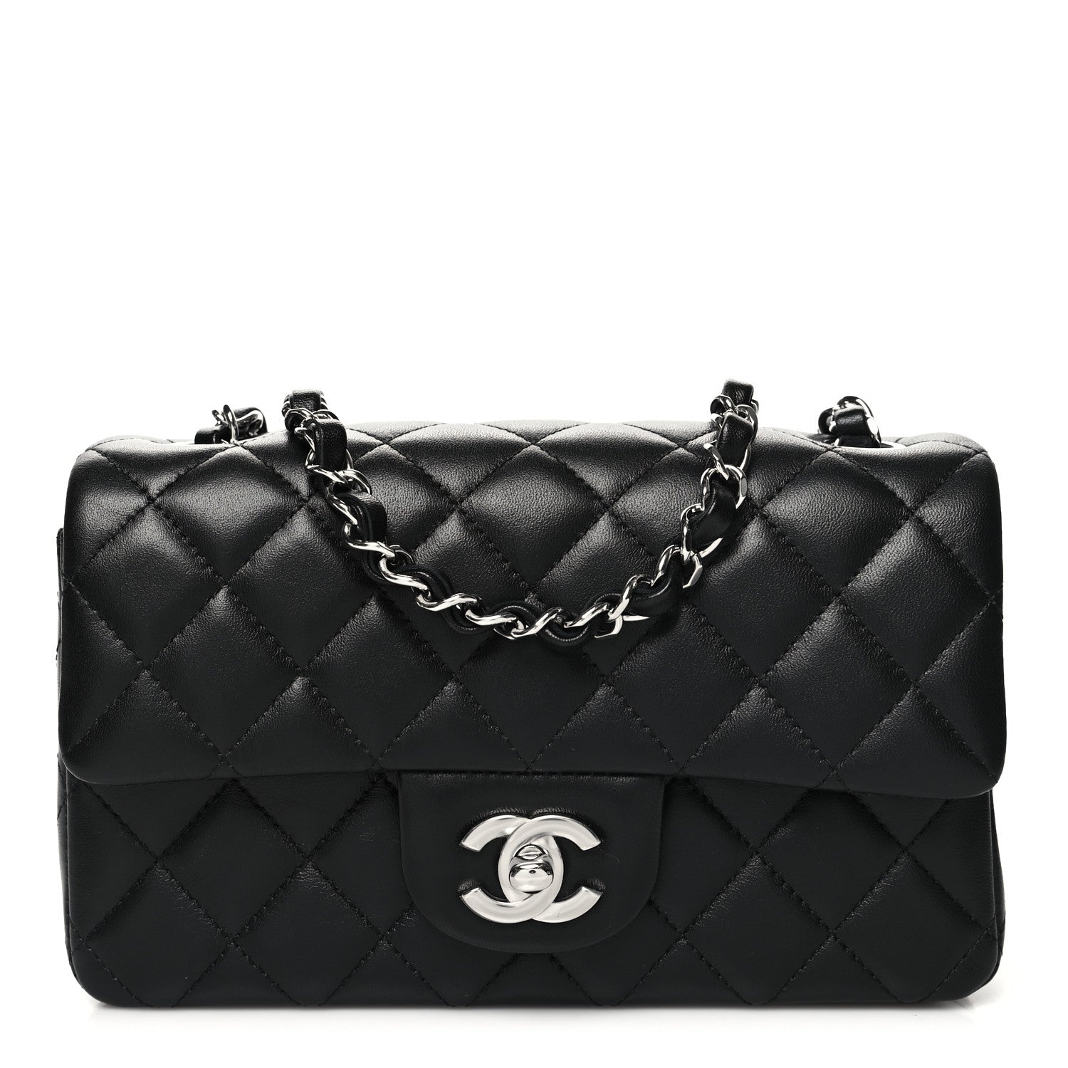 Chanel Lambskin Quilted Mini Rectangular Flap Black 1 of 11