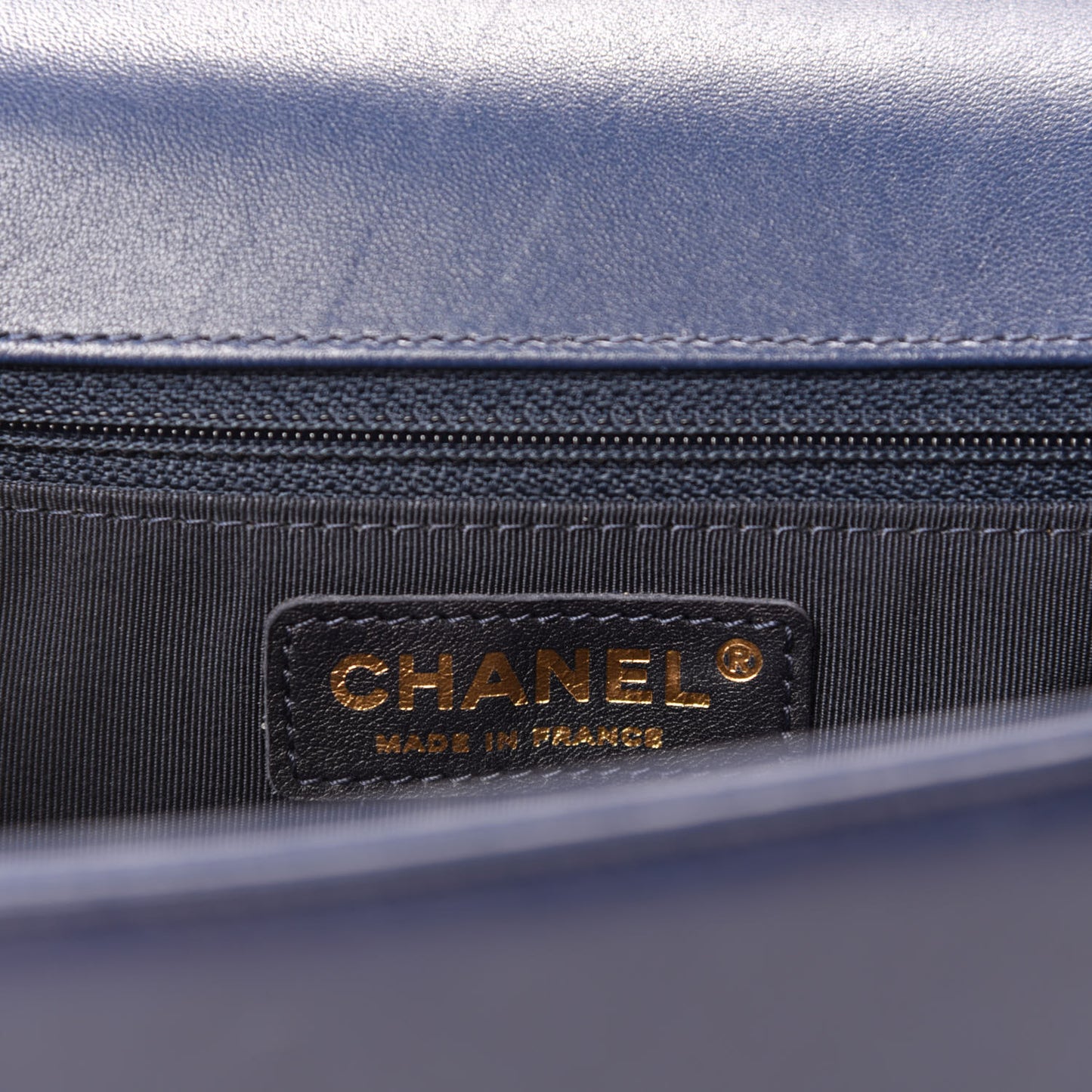 Lambskin Quilted New Medium Boy Flap Navy Blue