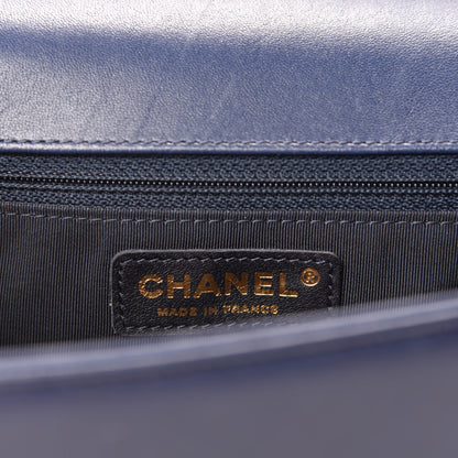 Chanel Lambskin Quilted New Medium Boy Flap Navy Blue 12 of 14