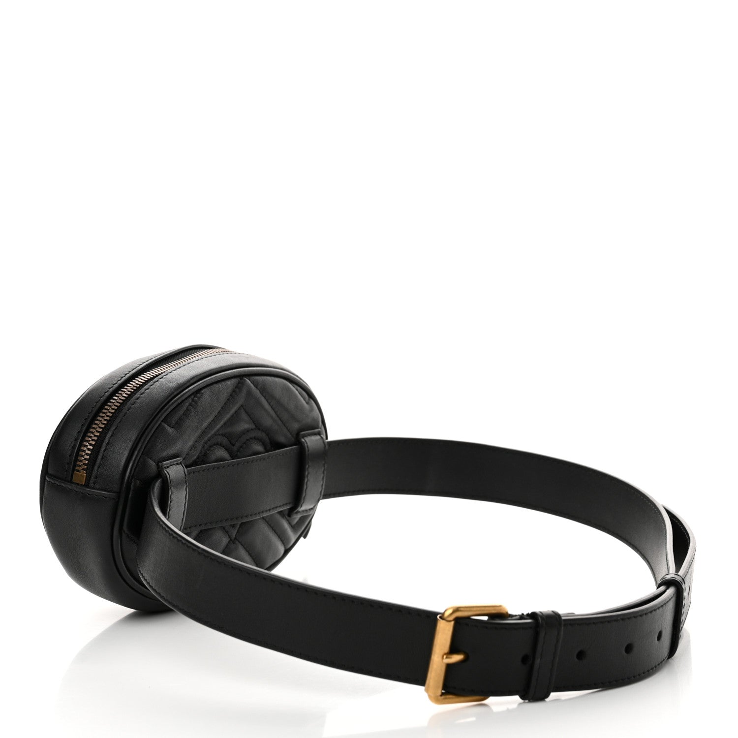 Gucci Calfskin Matelasse GG Marmont Belt Bag 95 38 Black 3 of 11