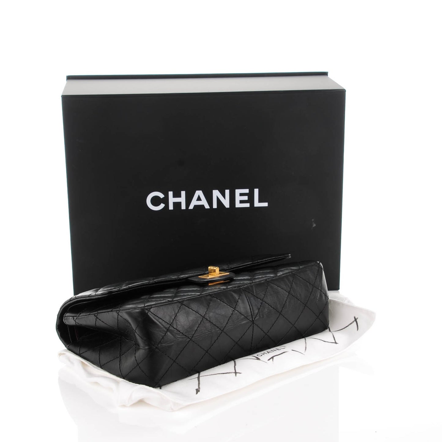 Aged Calfskin Quilted 2.55 Reissue 226 Flap Black