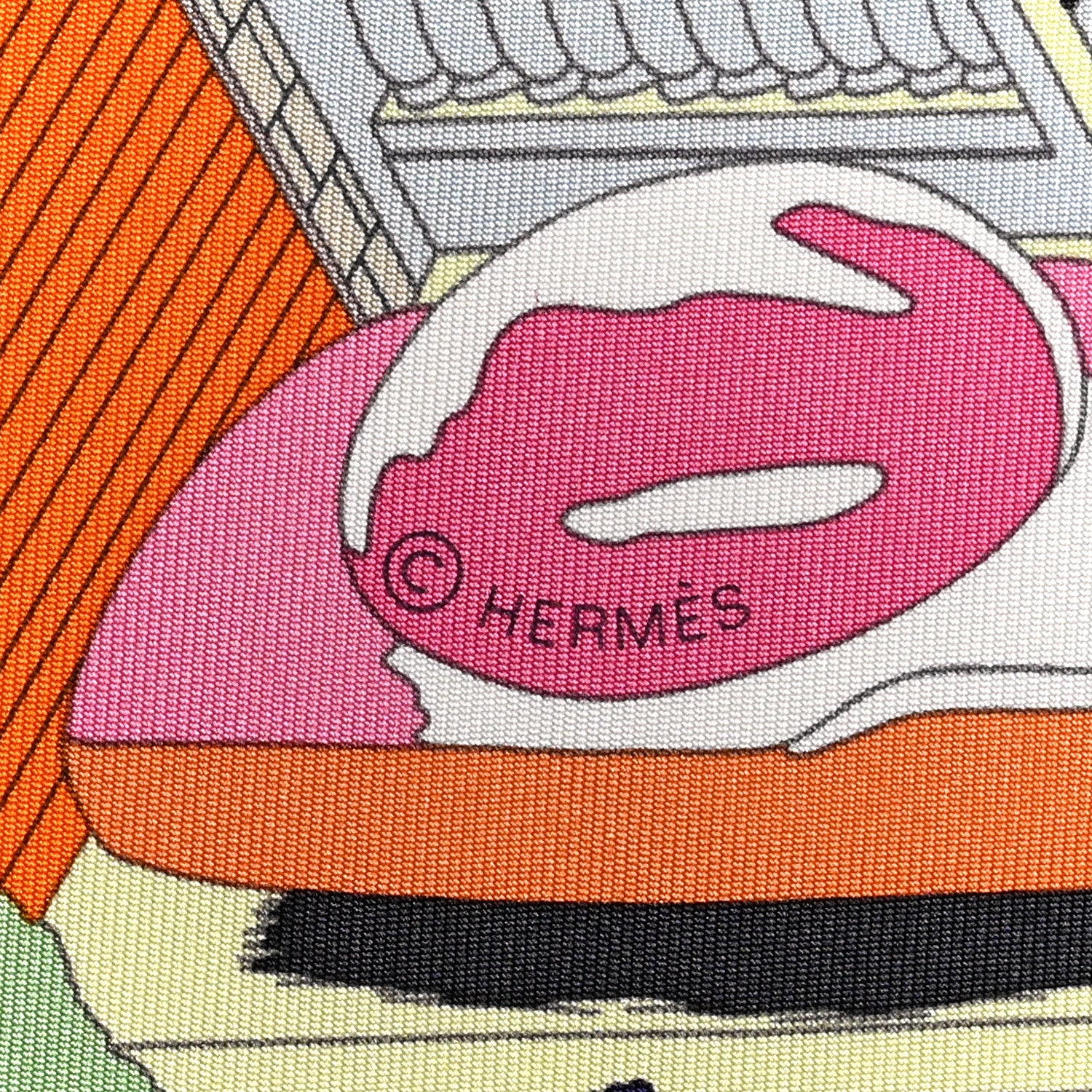 Hermes Silk On The Beach Scarf 90 Jaune Soleil Vert Multicolor 3 of 4