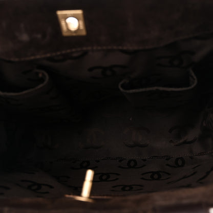 Chanel Suede Quilted Shopping Tote Brown 5 of 11