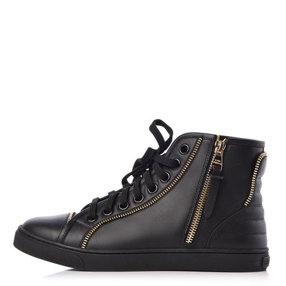 Louis Vuitton Calfskin Punchy Zipper High Top Sneakers 35.5 Black 1 of 8