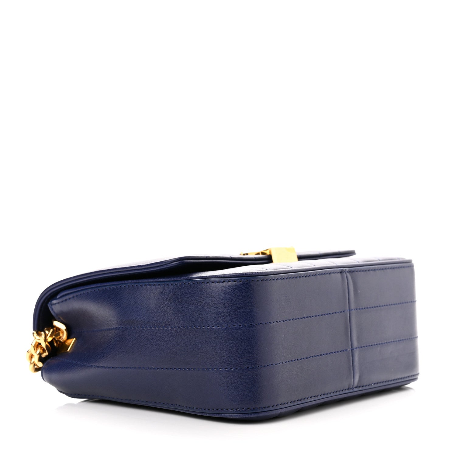 Saint Laurent Lambskin Matelasse Monogram Medium Vicky Chain Bag Blue 4 of 7