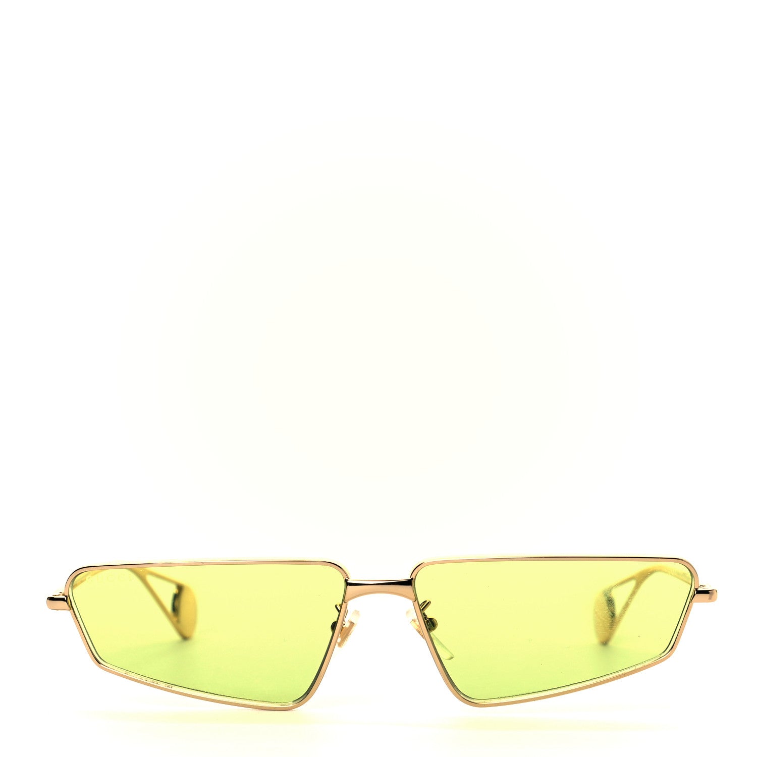 Gucci Metal Cat Eye Sunglasses GG0537S Gold Green 2 of 7