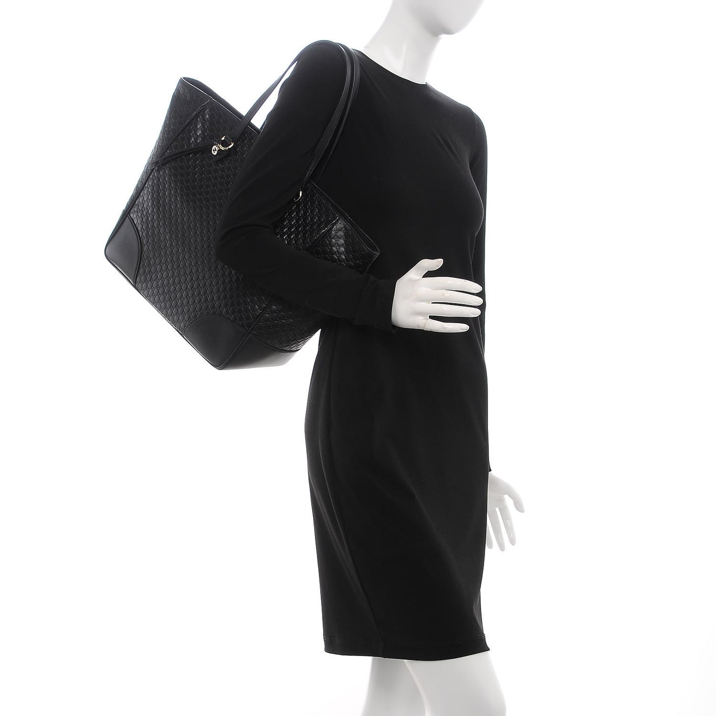 Microguccissima Bree Zippered Tote Black