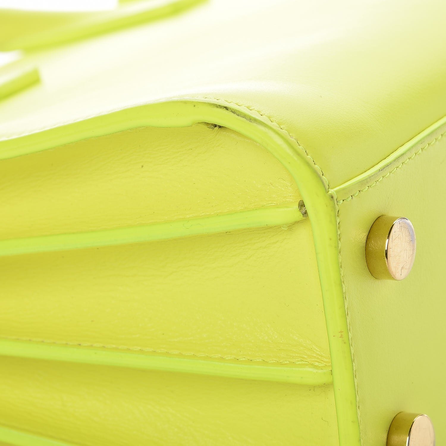 Saint Laurent Calfskin Nano Sac De Jour Neon Yellow 11 of 19