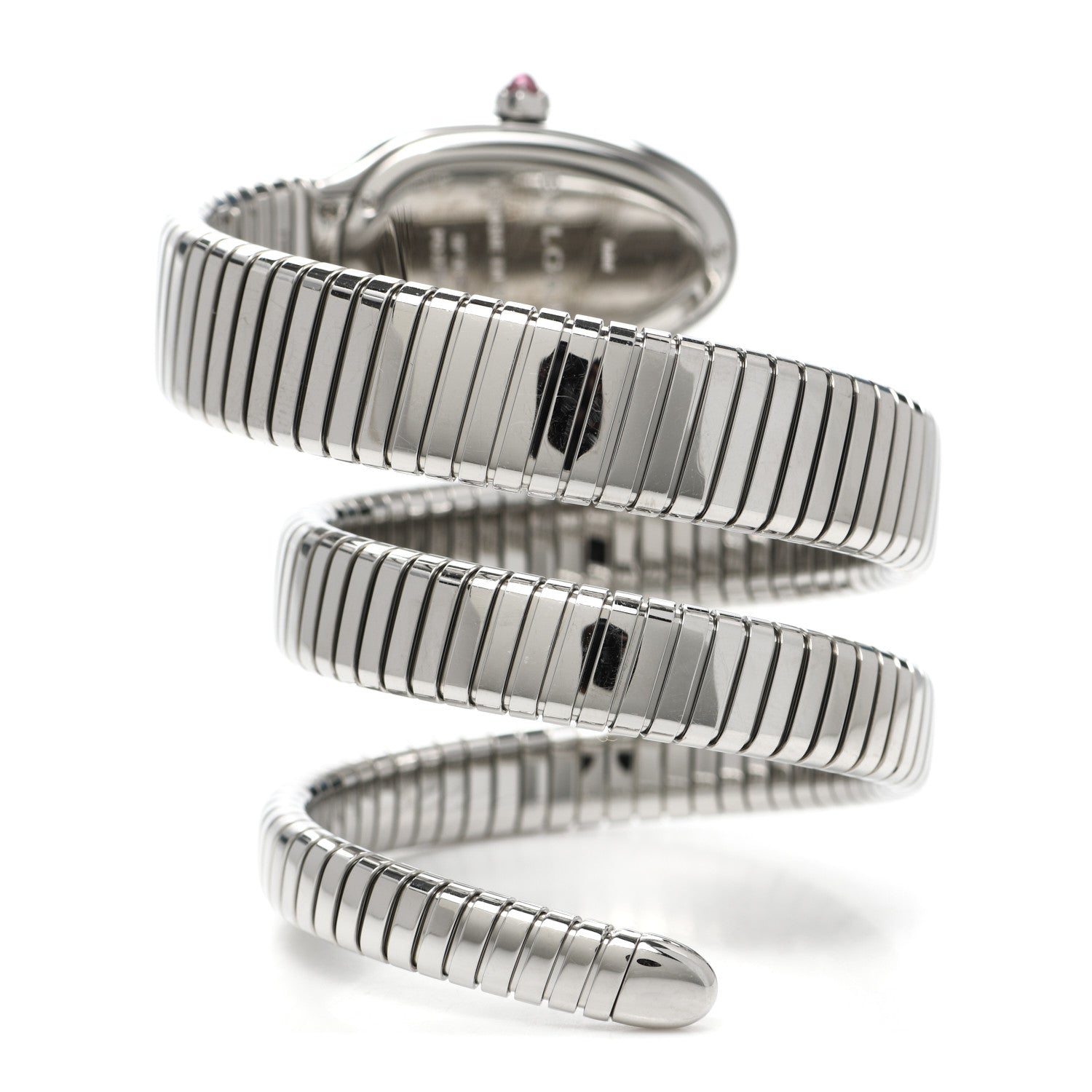 Bulgari Stainless Steel Diamond Bezel 35mm Serpenti Tubogas Double Spiral Quartz Watch 3 of 5