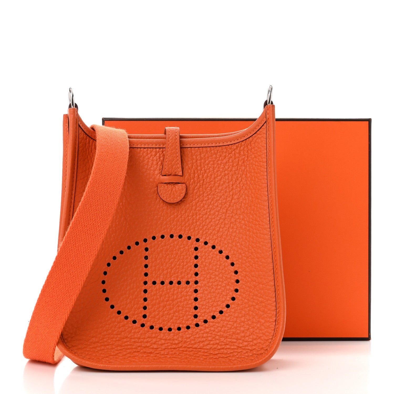 Hermes Taurillon Clemence Evelyne TPM Orange 12 of 12