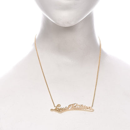 Louis Vuitton 18K Yellow Gold Diamond ID Nameplate Necklace 2 of 5