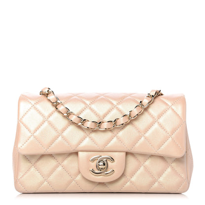 Chanel Iridescent Calfskin Quilted Mini Rectangular Flap Beige 1 of 10
