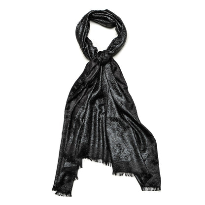 Louis Vuitton Silk Monogram Scarf Black 1 of 6