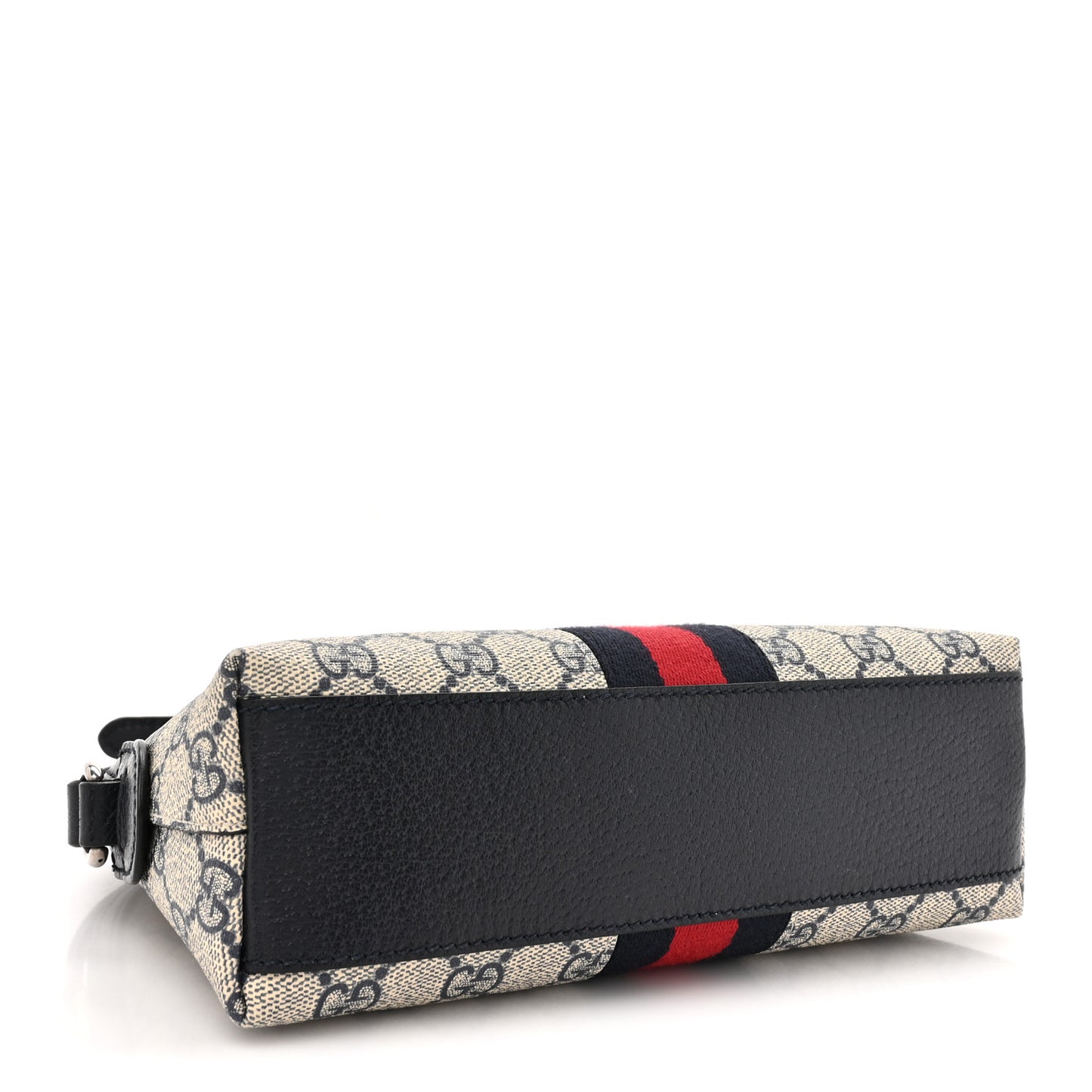 GG Supreme Monogram Textured Dollar Calfskin Web Small Ophidia Dome Shoulder Bag Beige Blue