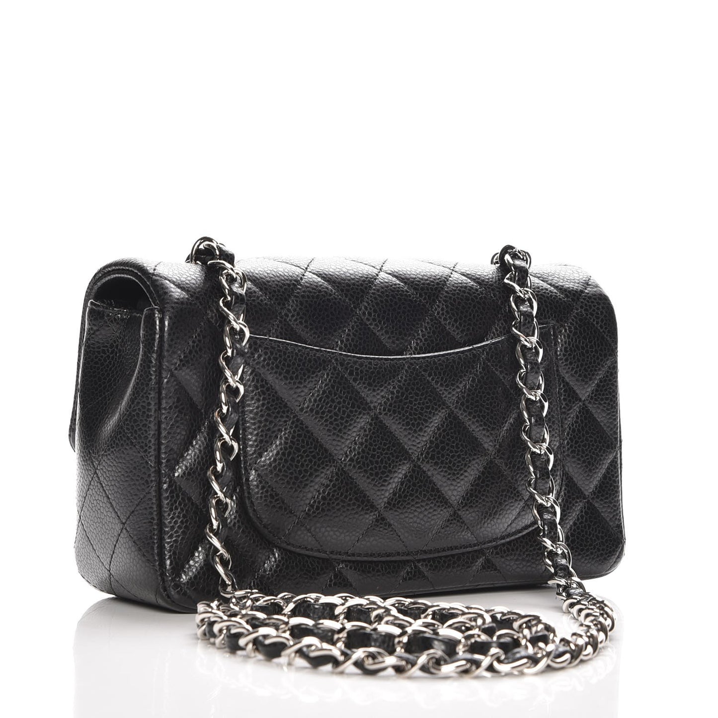 Caviar Quilted Mini Rectangular Flap Black