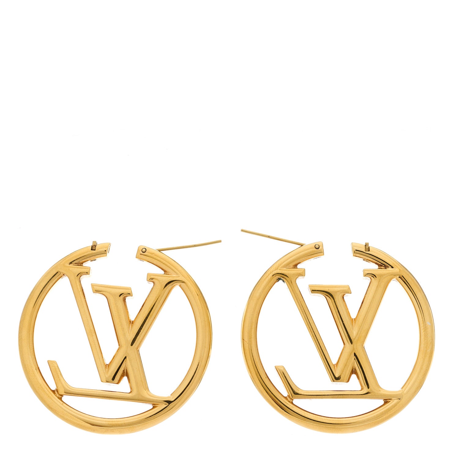 Louis Vuitton Metal Louise Hoop Earrings Gold 3 of 4