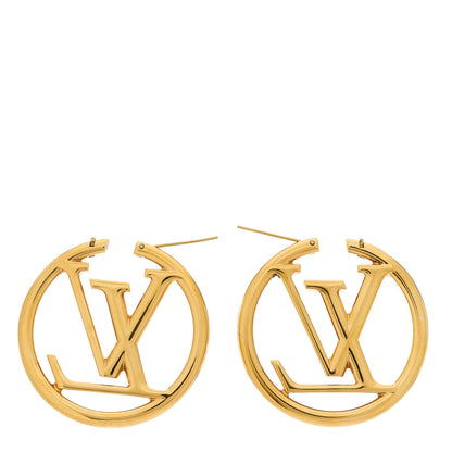 Louis Vuitton Metal Louise Hoop Earrings Gold 3 of 4