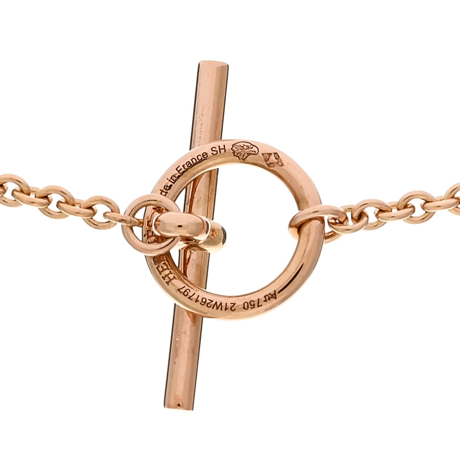 Hermes 18K Rose Gold Diamond TPM Vertige Coeur Necklace SH 4 of 5