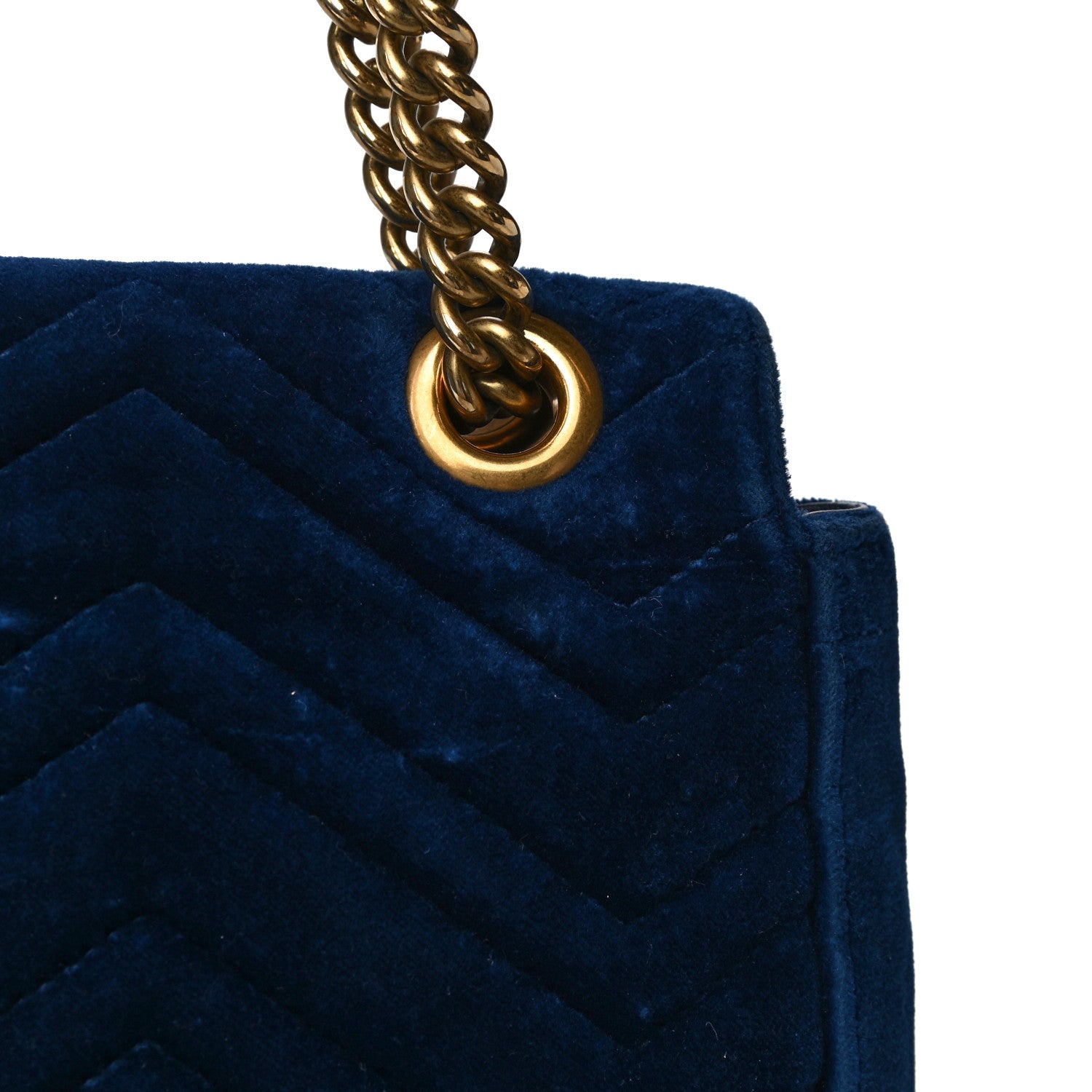 Gucci Velvet Matelasse Medium GG Marmont Shoulder Bag Cobalt Blue 15 of 24