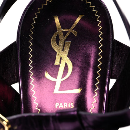 Saint Laurent Patent Tribute 105 Platform Sandals 38.5 Metallic Purple 8 of 8