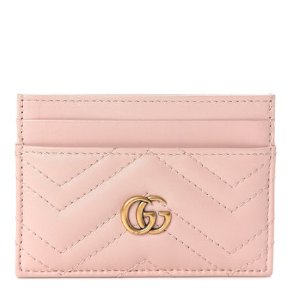 Gucci Calfskin Matelasse GG Marmont Card Holder Perfect Pink 1 of 7