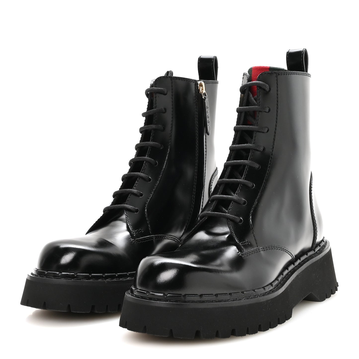Spice Lux Nappa Web Combat Boots 37 Black