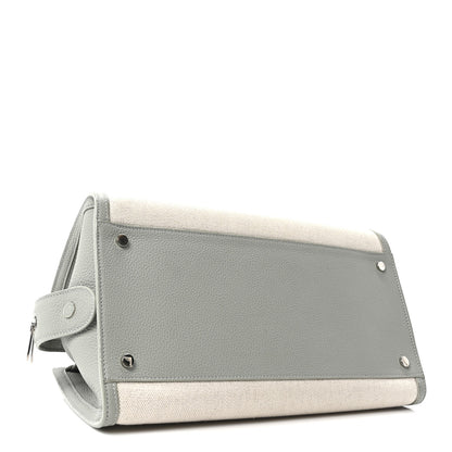 Loro Piana Grained Calfskin Canvas Large Sesia Eucalyptus 4 of 9