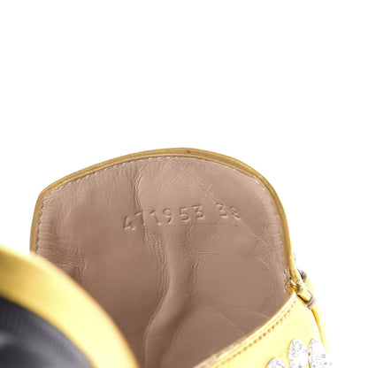 Gucci Metallic Nappa Crystal Womens Princetown Slippers 38 Gold 6 of 12