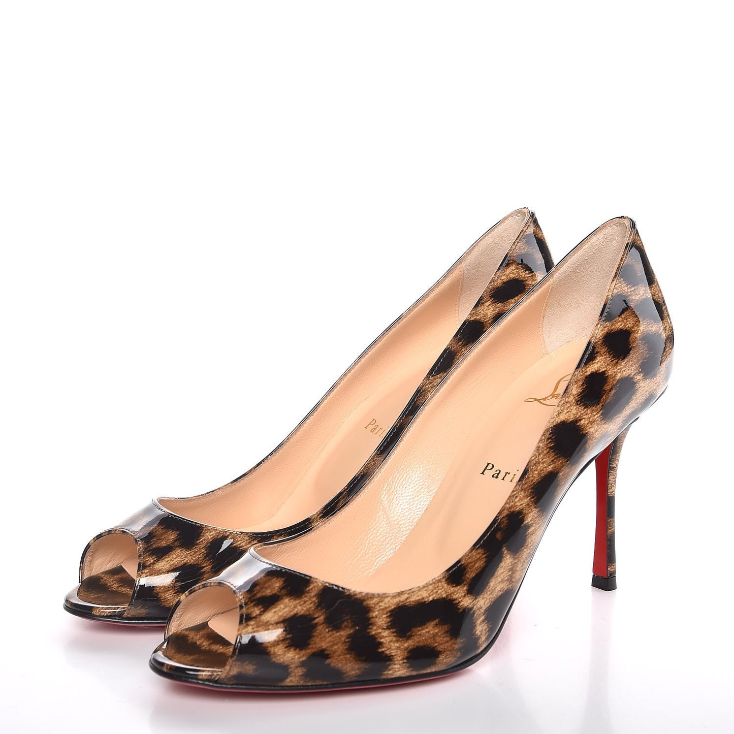 Patent Leopard Yootish 85 Pumps 39 Brown