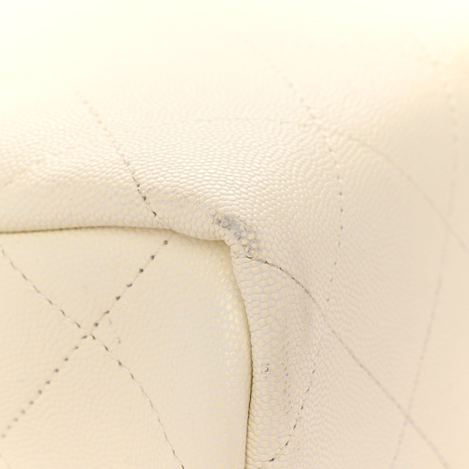Chanel Caviar Stitched Large Shopping Tote White 12 of 14