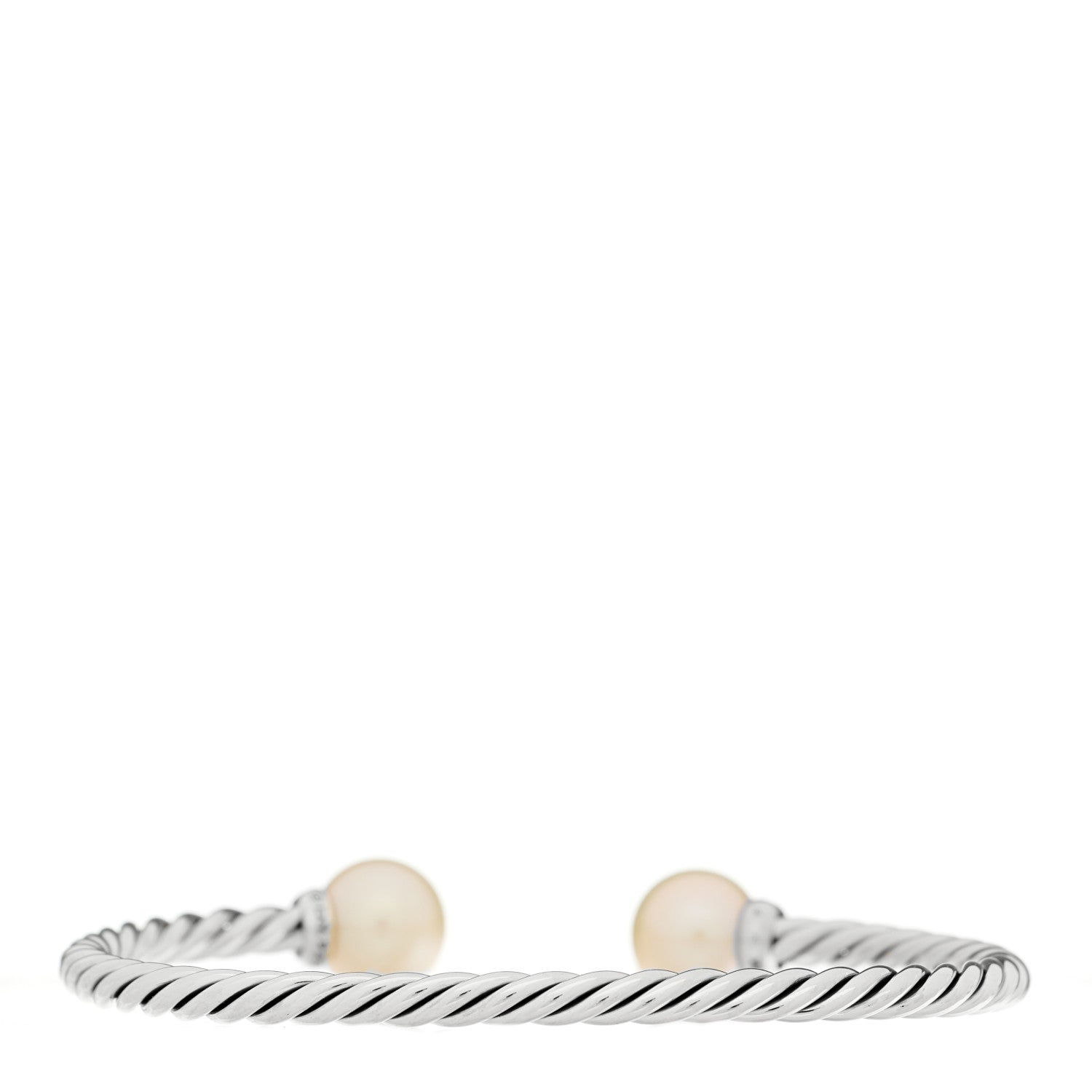 David Yurman Sterling Silver Diamond Pearl 9mm Solari Bracelet 2 of 3