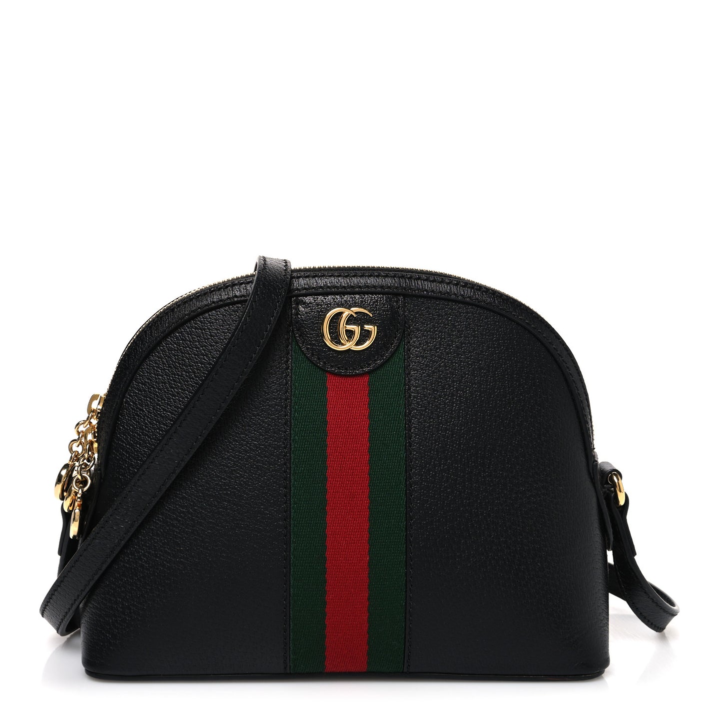 Calfskin GG Web Small Ophidia Dome Shoulder Bag Black