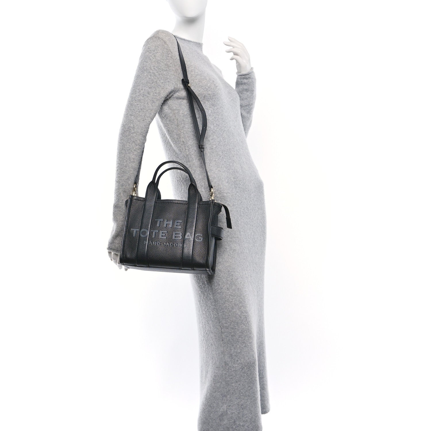 Marc Jacobs Grained Calfskin Small The Tote Bag Black 2 of 9