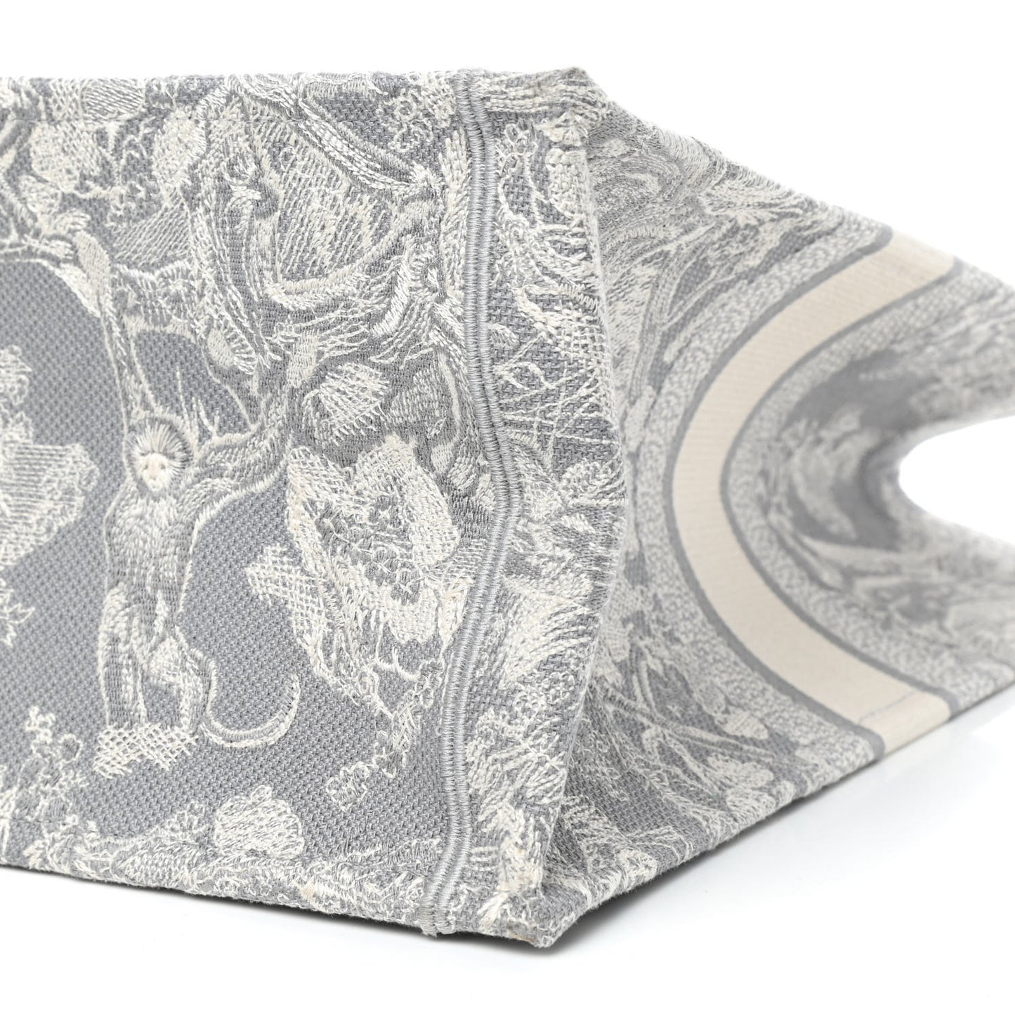 Canvas Embroidered Large Dioriviera Toile De Jouy Book Tote Gray