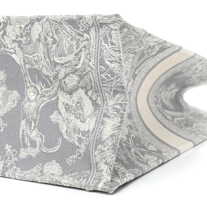 Christian Dior Canvas Embroidered Large Dioriviera Toile De Jouy Book Tote Gray 7 of 9