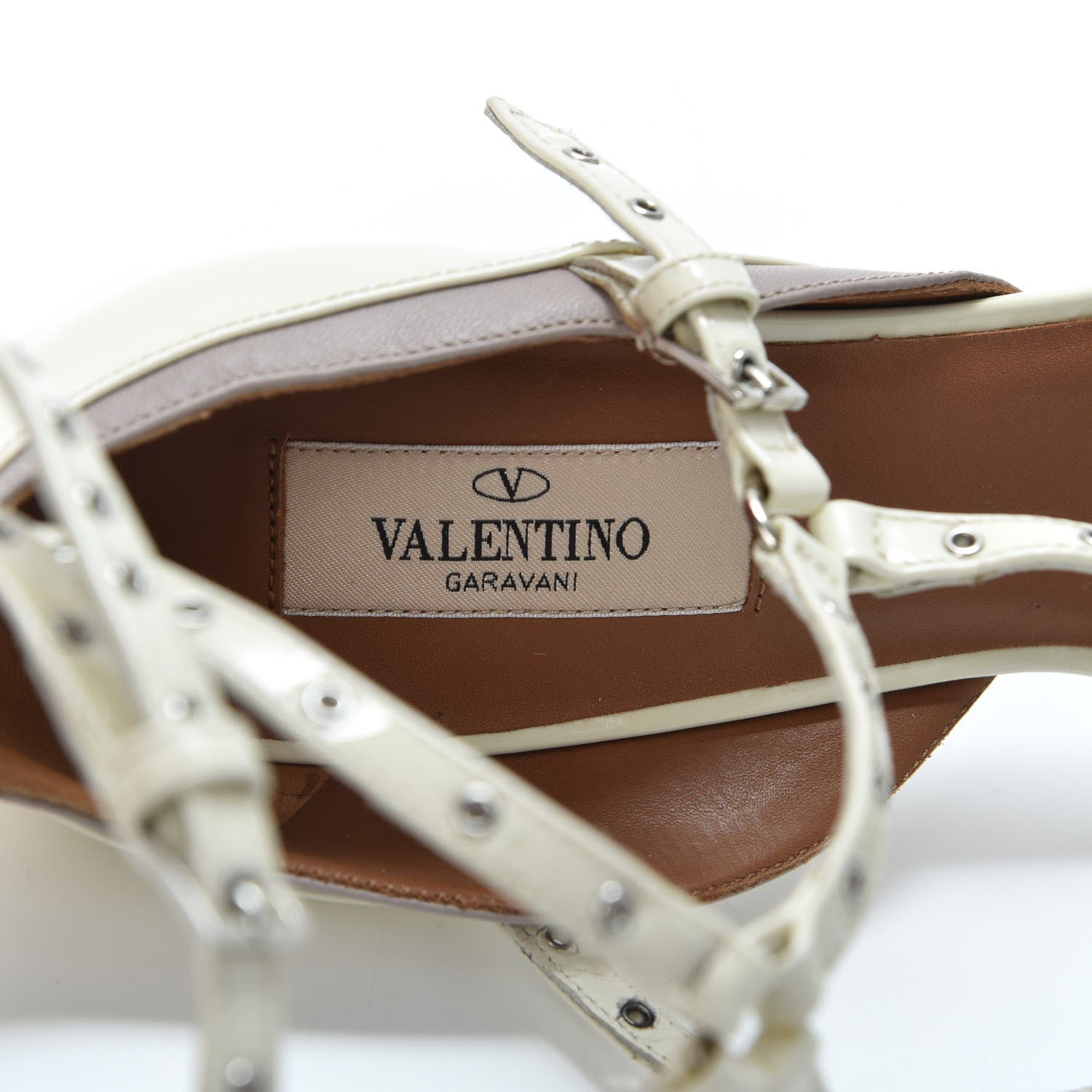 Valentino Garavani Patent Love Latch 100mm Sandals 38 Light Ivory Poudre 6 of 9