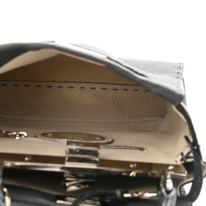 Fendi Cuoio Romano Selleria Bi-Color Mini Peekaboo Iconic Satchel Asfalto Latte 6 of 11