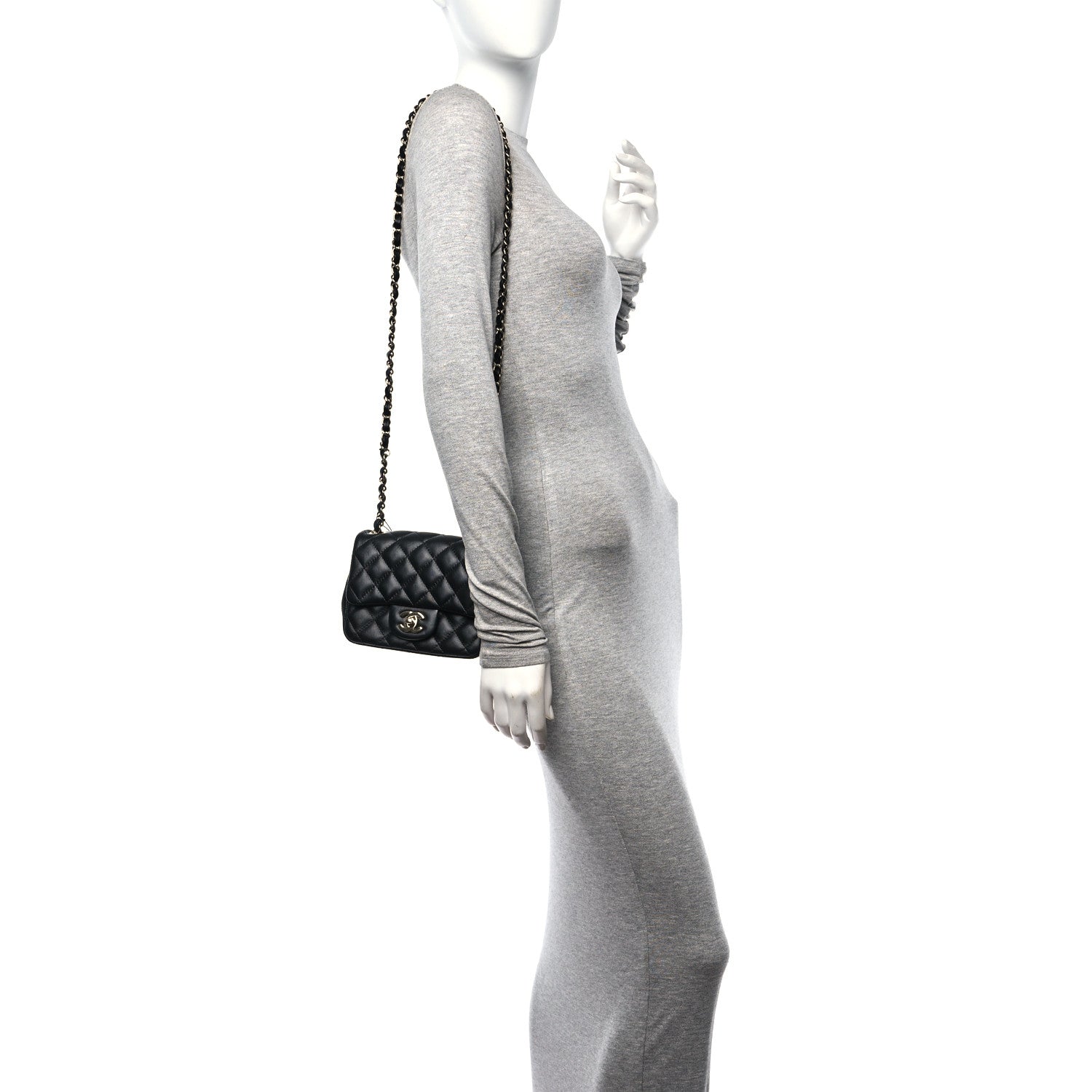 Chanel Lambskin Quilted Mini Square Flap Black 2 of 10