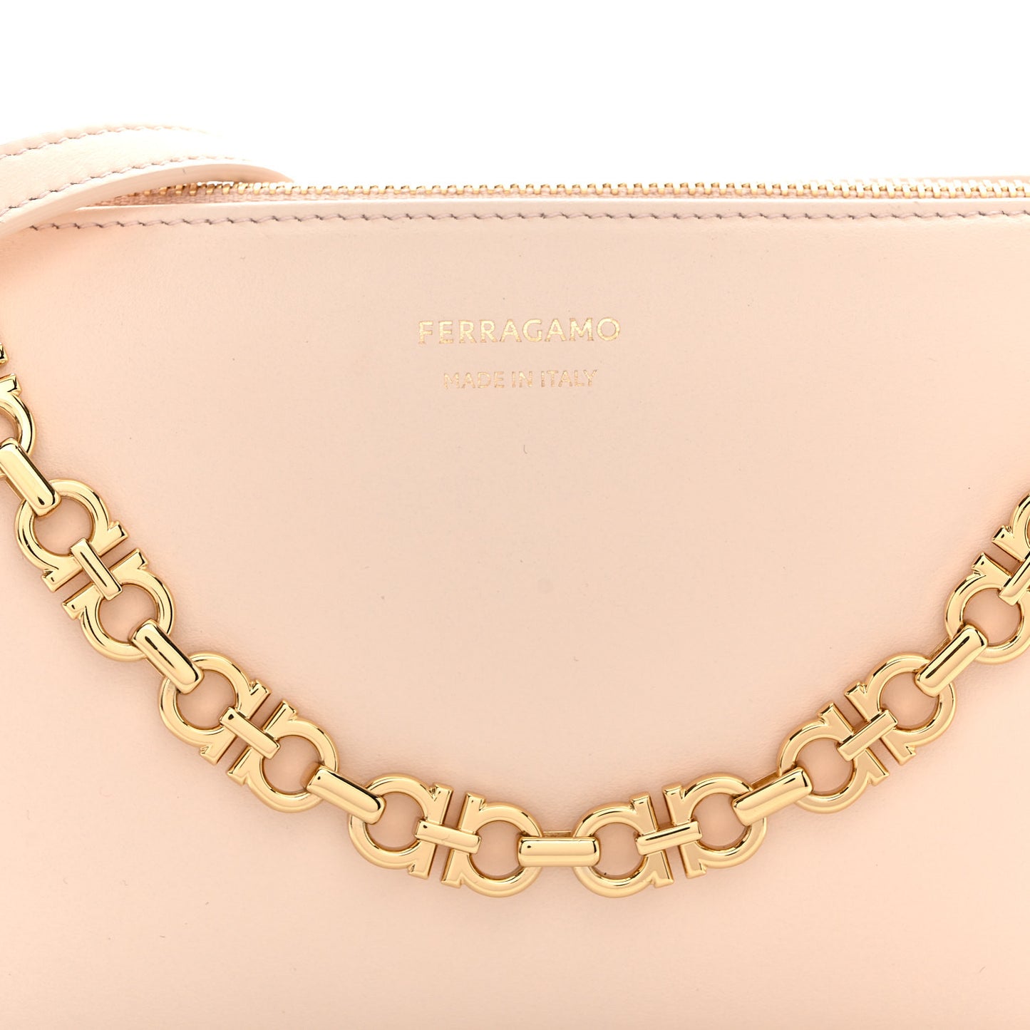 Calfskin Gancini Chain Mini Bag Ballet Pink